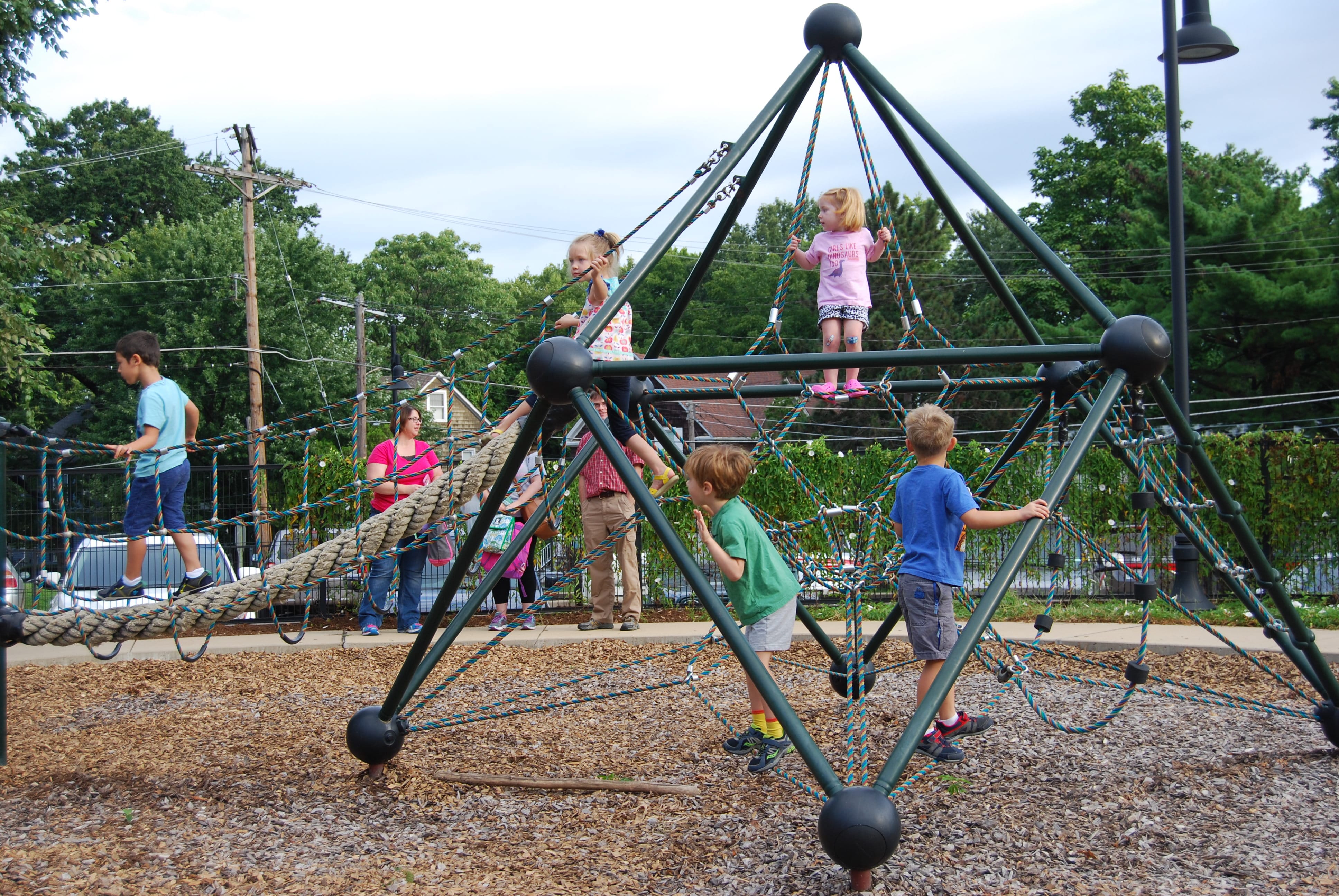 Early Childhood students on the climber.
